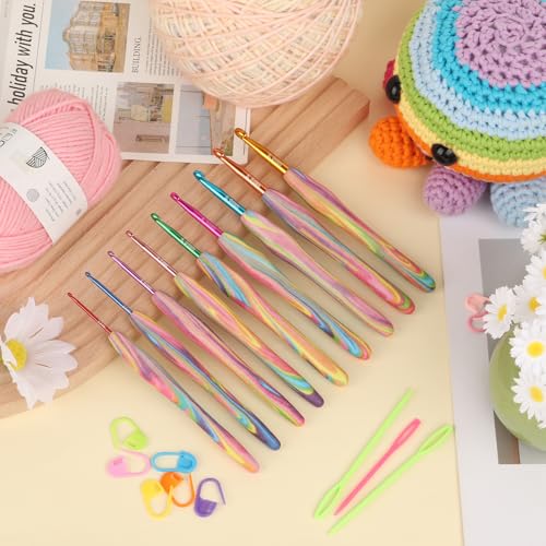 Ganchos de ganchillo Reessy con agarre suave para tejer crochet ergonómico 6
