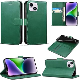 Case Compatible With iPhone 14 Leather Wallet Book Flip Folio Stand View Cover Magnetic Closure with Card Slots for iPhone 14 [6.1 Inch] (Black)