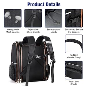   Lekebobor-Large-Cat-Backpack-Carrier-Expandable-Pet-Carrier-Backpack-for-Small-Dogs-Medium-Cats-Fit-Up-to-18-Lbs-Dog-Backpack-Carrier-Foldable-Puppy-Backpack-Carrier-for-TravelQuilted-Black
