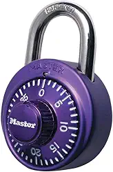 Master Lock 1526D Cadeado com combinação de cadeado de bloqueio de armário roxo