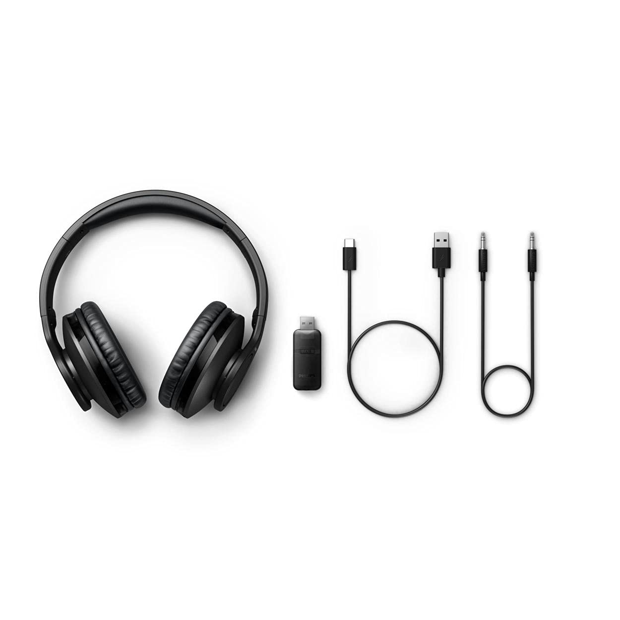 PHILIPS Casque d'Écoute TAH6206BK/00 Over Ear TV, Casque d'Écoute sans Fil pour Adultes, Suppression Passive du Bruit, Connexion Bluetooth Facile, 18 Heures de Lecture, Design Hauxt de Gamme et Léger