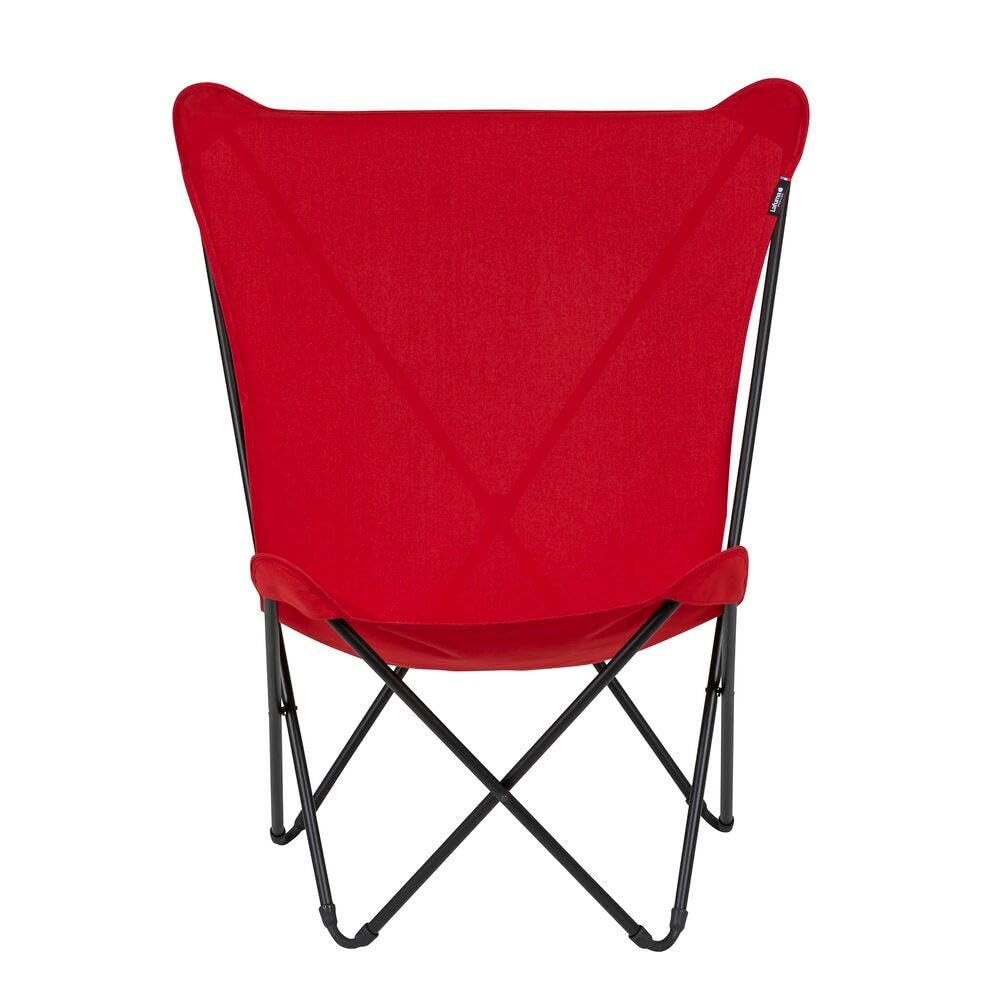 Lafuma - Fauteuil Papillon | Fabriqué en FRANCE - Garantie 5 ans - Rouge - Léger et pliant pour un transport facile, Toile amovible facile d'entretien