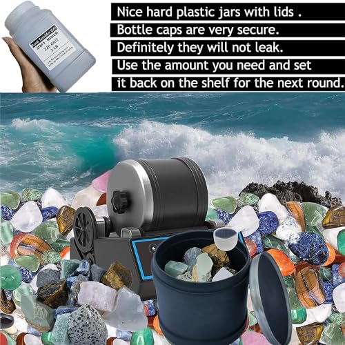 8 lbs large weight rock tumbler grit kit and ceramic tumbling filler media -coarsemedium gritpre-polishedfinal polish works with any rock tumbler rock polisher stone polisher