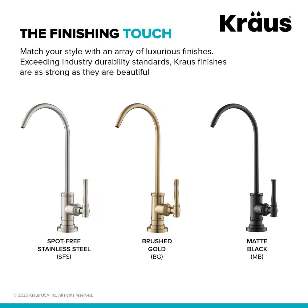 KRAUS Allyn FF-102MB - Grifo de filtro de agua de cocina 100% sin plomo en negro mate
