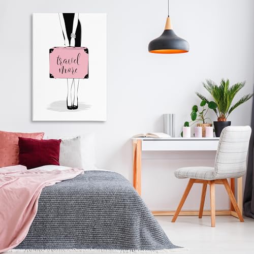 Stupell Industries Travel More & Suitcase Canvas Wall Art Design by Martina Pavlova2