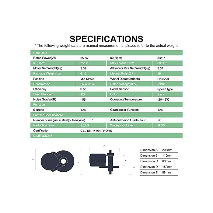 Bafang BBS01B 48V 350W Mid Motor Drive System Kits - Image 3