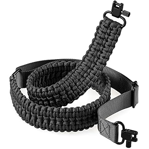 AOOK Rifle Sling with Swivels 2 Point Paracord Shotgun Sling with Quick Adjustable Length Rifle Strap for Outdoor Hunting Cover