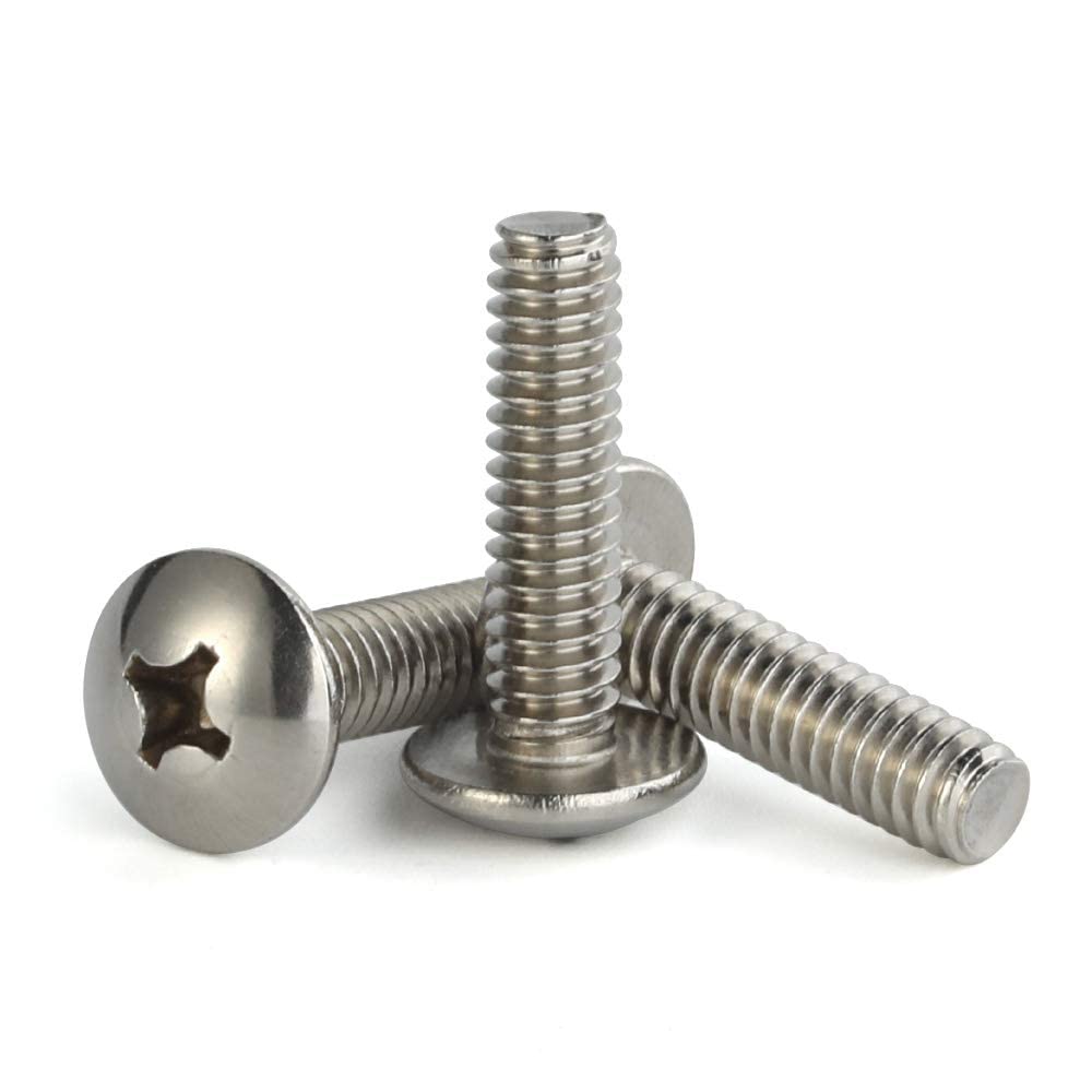 M6-1.0 x 12/16/20mm Truss Head Machine Screws, Full Thread,18-8 Stainless Steel,25pcs(M6-1.0 x 16mm)