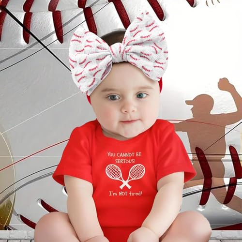 Baseball Bows for Girls Infant Headbands Charm Big Bows for Baby Sport Game Bow Soccer Hair Bow Baby Girl Headbands with Bows Infant Football Gifts Red Blue2