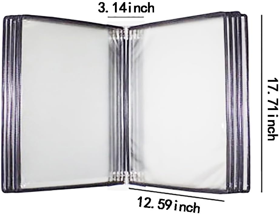 Wall Mounted a3 Poster Flip Book Display with 10 Panels and 20 Pockets(PVC+Metal) 45×32×8CM (Color : A)