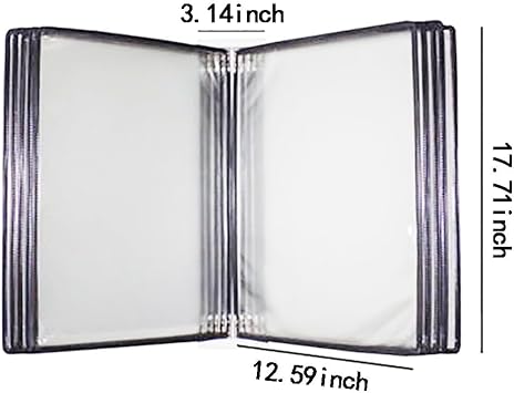 Wall Mounted a3 Poster Flip Book Display with 10 Panels and 20 Pockets(PVC+Metal) 45328CM (Color : A)