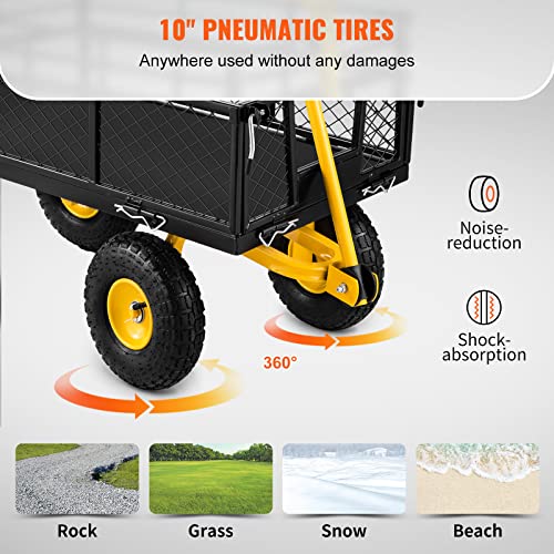 Vevor STEEL GARDEN CART 500 LBS Steel Garden Cart, Heavy Duty 500 Lbs Capacity, With Removable Mesh Sides To Convert Into Flatbed thumb #4
