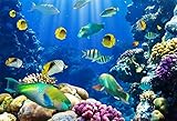 Leowefowa 7X5FT Under The Sea Backdrop Underwater World Backdrops for Photography Coral Fish Aquarium Vinyl Photo Background Interior TV Wallpaper 3D Kids Children Summer Party Studio Props