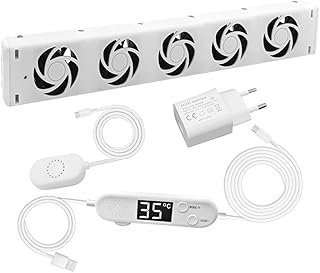 FABULETTA Smart Heizkörper Ventilator Verlängerungsset mit Luftstromregelung, Automatischer Thermostatsteuerung und Leiser Betrieb für Effiziente Wärmeverteilung(MXRV-25-P201)