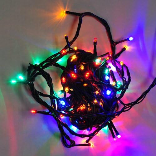 LEDwolesalers 33-ft 100-LED Red Green Blue Gradually Colors Changing Christmas Holiday Light String with Green Wire, X065-RGB
