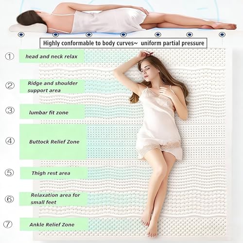 Cubrecolchón de látex natural portátil y grueso para cama 5