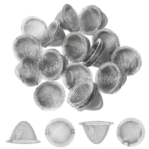 60Pcs Stainless Steel Bowl Screens, 1/2 Inch Stainless Steel Bowl Mesh Clean Screens Tapered Design Conical Design Metal Filters Mini Metal Clean Screen Reusable Filters