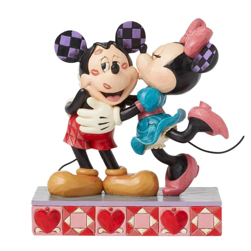 Disney Traditions - Statuina di Topolino Minnie che bacia sulle guance