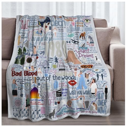Cozy Fluffy Flannel Blanket for Girls - Ultra Soft Lightweight Cuddly Throw for Bedroom - Cute Pink & Colorful Plush Blanket Luxury for Daughter Sisters (Blue 60x50)