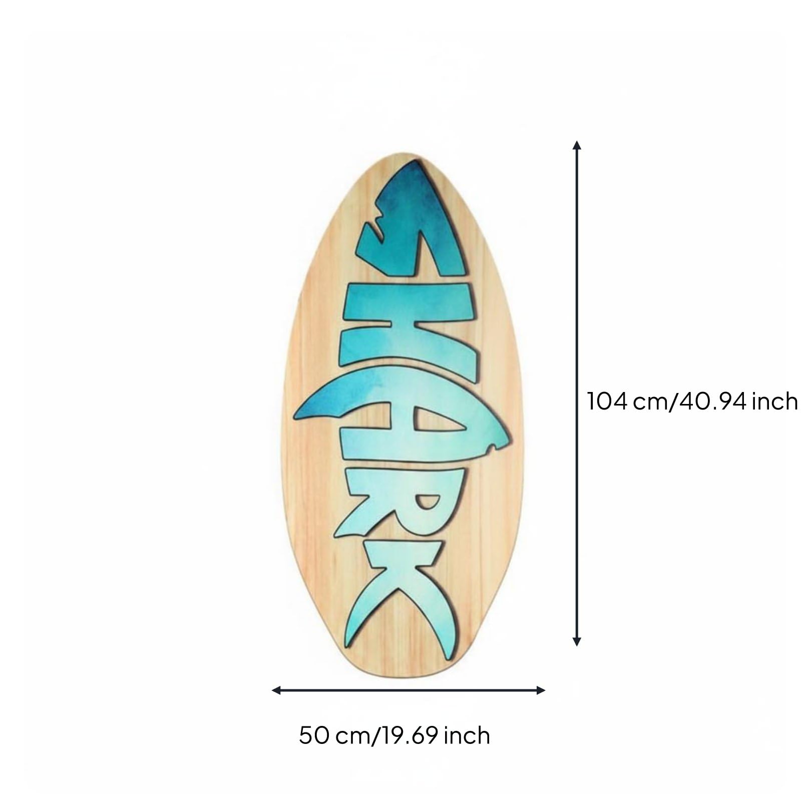 Skimboard Kinder Wellenbrett Strandbrett Poplarholz Oberfläche für Anfänger Freizeit Kinder Und Erwachsene Strandaktivitäten Outdoor-Spiel Training , Blauer Fischgrät , 41 Zoll 104x50x0.7CM