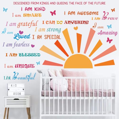 Vinilo decorativo frases motivación sol medio para pared miniatura 2