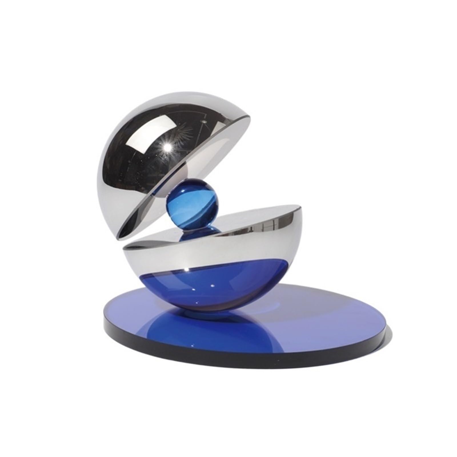 Adorno geométrico azul de cristal sintético moderno para salón