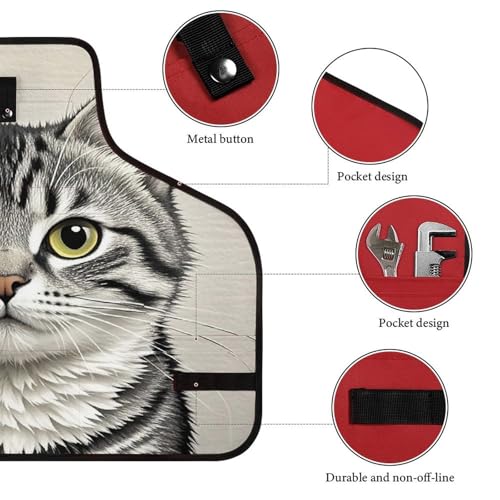 Delantal de trabajo Pencil Style Cat (2) unisex miniatura 3