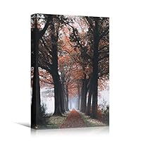 Canvas Wall Art Autumn Dramatic Forest Landscape Living Room Orange Photography Rustic - 12x18 inches