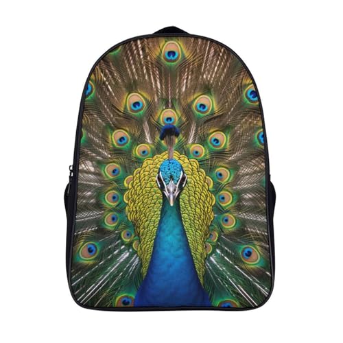 Mochila impermeable de gran capacidad Peacock con respaldo acolchado para niños y niñas
