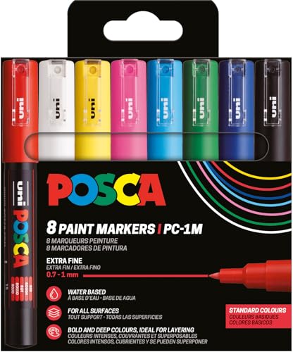 Uni-Ball 186758 – POSCA Marker Set, 8 PC-1MC Acrylic Markers, Per...