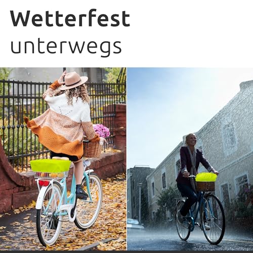 ECENCE Regenschutz Fahrradkorb Gelb Fahrradkorb Abdeckung wasserabweisend, Regenschutzbezug für Fahrradkörbe vorne und hinten, mit Aufbewahrungstasche