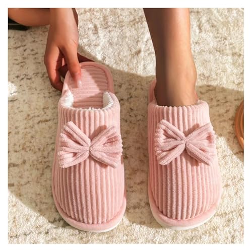 Cute Bow Slippers for Women Men Warm Memory Foam Comfy House Slippers Plush Faux Fur Fluffy Flats Slipper Soft Cushion Non-Slip Fluffy Slides Shoes Comfy Plush Slip-On House Slipper3