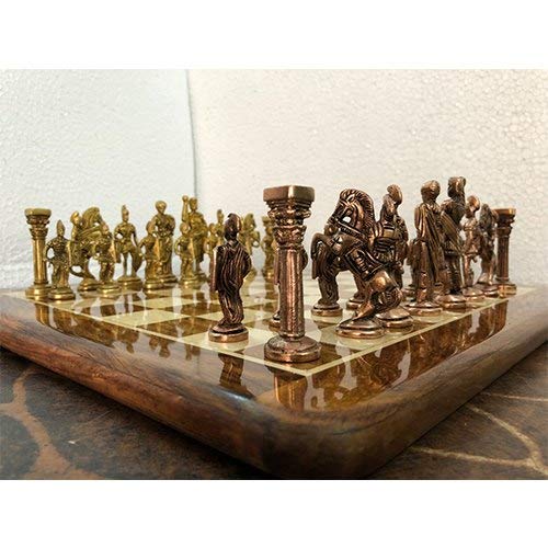Scacchiera in legno piatto in ottone da 15 pollici