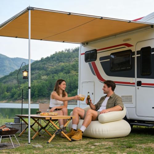 Sofá inflable portátil y tumbona plegable en forma de U para acampada 6