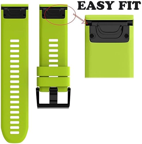 Vista 113 de NotoCity Compatible Fenix Band 26mm Width Soft Silicone Watch Strap for Fenix 5X Plus, 6X, 6X Pro, 3, 3 HR, Descent MK1, D2 Delta PX, D2 Charlie, 8