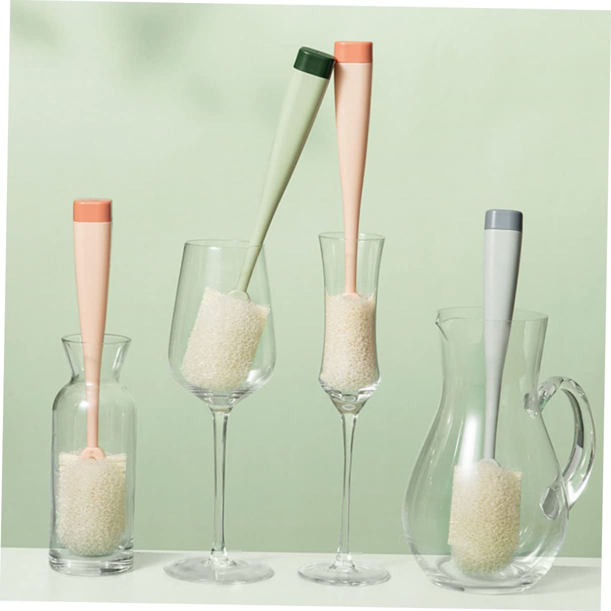3 Set Pennello A Tazza Spazzola Per Bottiglie Spazzola Per La Pulizia Delle Bottiglie Scovolino Per Bottiglie A Manico Lungo Spazzola Per La Pulizia Delle Tazze Spugna 3 Pezzi*3