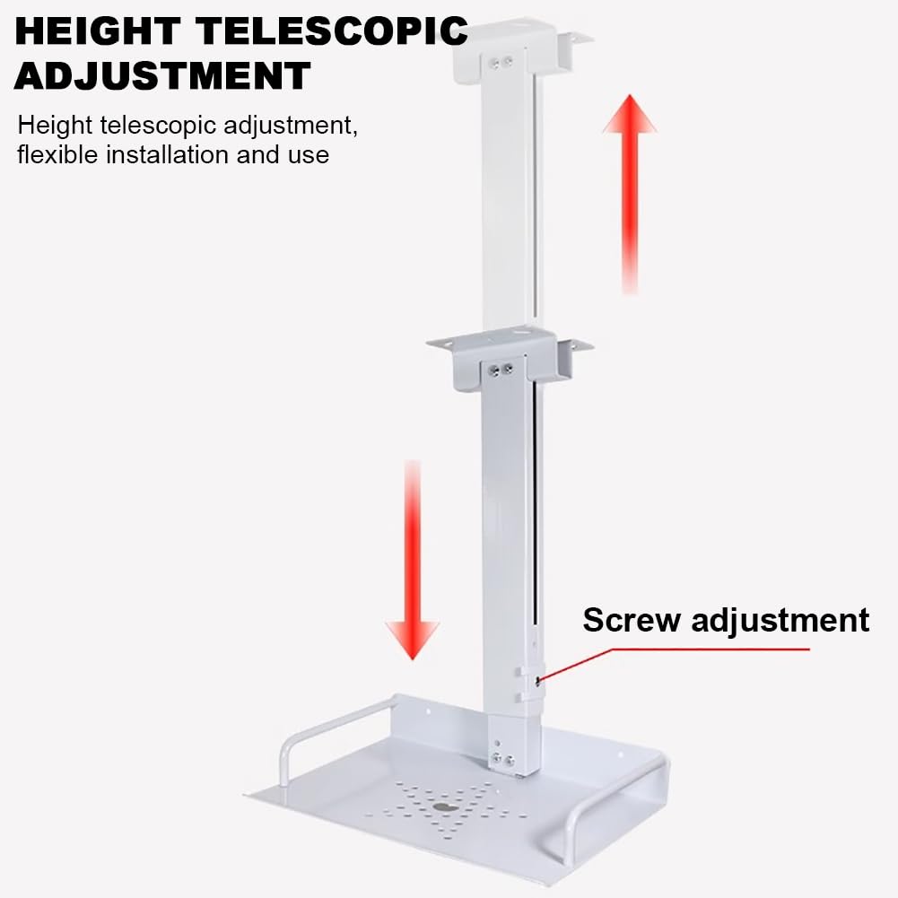 Bandeja de proyector de techo ajustable en altura, soporte de proyector de aluminio resistente con gestión de cables integrada, soporte ideal para equipos, se adapta a 55 a 95 cm