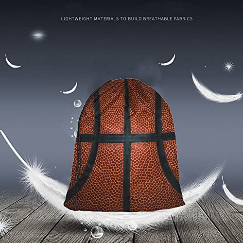 Beabes Basketball Drawstring Bags Backpack Bag Game Leather Texture Spot Sport Red Black Color Team Popular Art Cool Ball Sport Gym Sack Drawstring Bag String Bag Yoga Bag For Men Women #TOP1