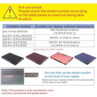 Laptop Case Cover for Dell Pro 16 Plus (PB16250 /PB16255) & Pro16 PC16255 /PC16250 &for Dell 16Plus DB16250 Sleeve,PU Leather Notebook PC Protective Bag with Pen Holder (Pink)