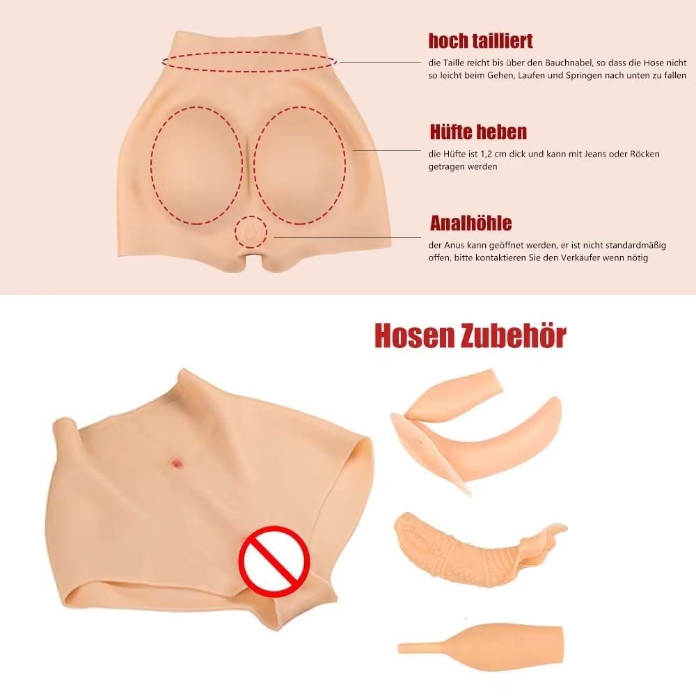 Braguitas de Silicona para Hombre, realzador de glúteos, realzador de Caderas, Ropa Interior para travestis, Drag Queens y Personas transgénero.