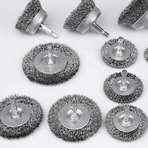 Bailuk 4917-GREY-6J Wire Wheel Cup Brush Set,0.012-Inch Coarse Crimped Carbon Steel,Die Grinder Wire Brush thumb #2