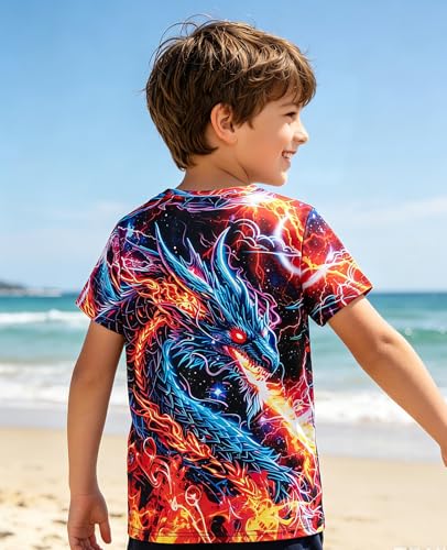 Image of uideazone Tshirts for Boys Kids Short Sleeve T-Shirt 3D Graphic Tee Shirts Tops Clothes 4-16 Years