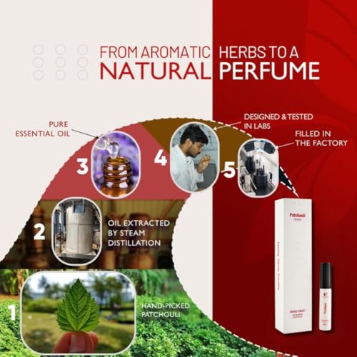 Image of Mind First Sensual Patchouli Perfume 5ml made with Essential Oils | Natural Perfum without chemical I Travel Size Unisex Premium Luxury Eau De Parfum | Stress relief & Alertness Booster Fragrance | A Sensory Treat Long-Lasting Perfume for Man & Women I Best Gifts for Woman , Man , Girls