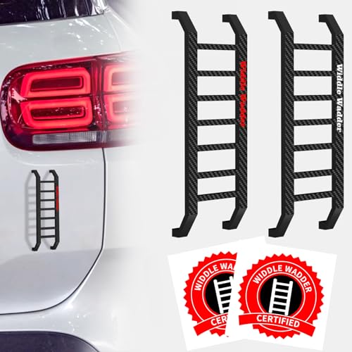 2 Pcs Widdle Wadder Ladders & 2 Pcs Widdle Wadder Certified Stickers Magnetic Little Ladder Suitable for Truck SUV Car