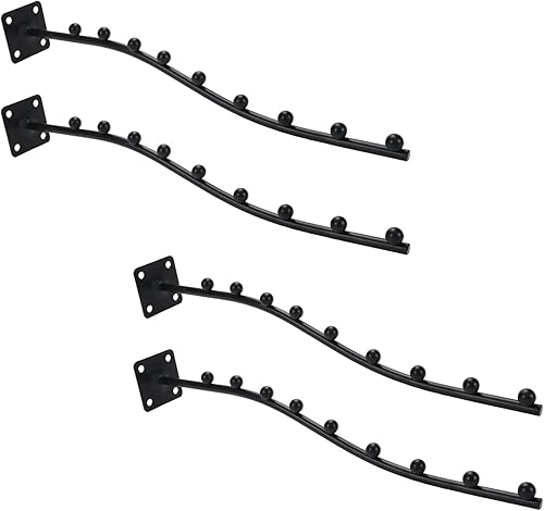Miniatura 1 de 4 piezas de percha ondulada en cascada para montaje en pared, perchero para ropa, trajes, 9 cuentas, gancho de exhibición de ropa con tornillos para