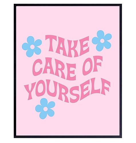 Self-care Wall Art & Decor - Yellowbird Art & Design Self-love Poster - Pink Preppy Family Wall Art - Contemporary art Aesthetic Indie Inspiration