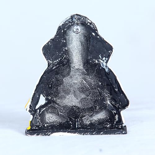 Image of anciently Pillayarpatti Vinayagar Idol for Car Dashboard | Karpaga Vinayagar Statue for Car Black Colour, Metal, 1 Piece