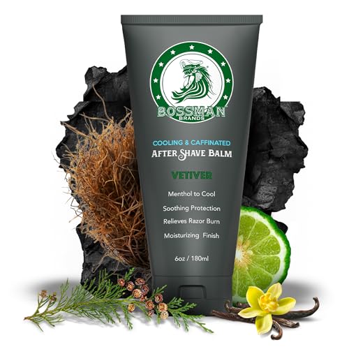 Bossman Cooling &amp; Caffeinated After Shave Balm for Men - Vetiver X Scent