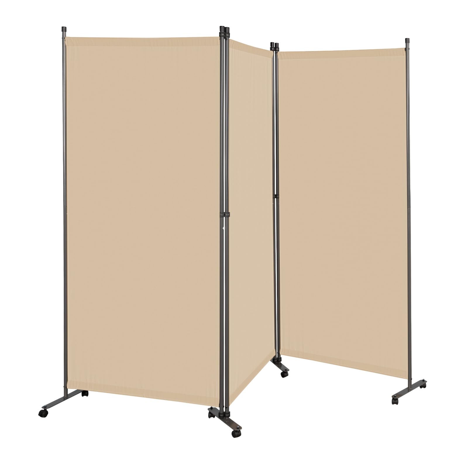 Angel Living Paravent Raumteiler 3 Teilig 243x180 cm, Faltbare Trennwand Spanische Wand, Dekorativer Paravent als Raumtrenner für Wohnzimmer Büro Balkon (Beige)