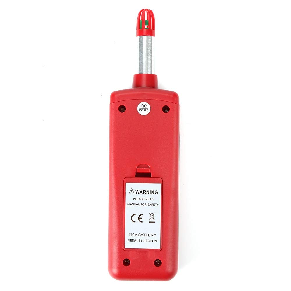 TL-500 Termómetro digital Higrómetro Probador de temperatura de humedad Sensor Pirómetro Psicrómetro Punto de rocío de bulbo húmedo (Color : Red)